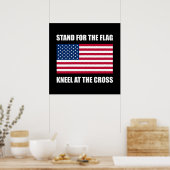 Stand für Fahne-Knie über Kreuz Poster (Küche)