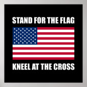 Stand für Fahne-Knie über Kreuz Poster (Vorne)