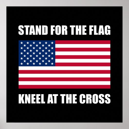 Stand für Fahne-Knie über Kreuz Poster (Vorne)