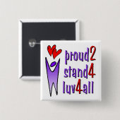 Stand für Liebe-Knopf - Weiß Button (Vorne & Hinten)