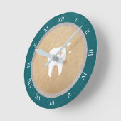 Stand | Gold & Silver Cyan Dental Roman Numerres Runde Wanduhr (Winkel)