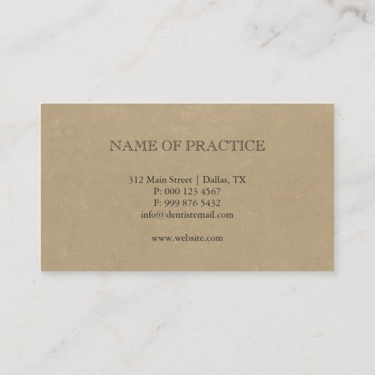 Stand | Gold & Silver Elegante Dental Visitenkarte (Rückseite)