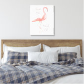 Stand hoch | Flamingo inspirierende Wandkunst Leinwanddruck (Insitu (Schlafzimmer))
