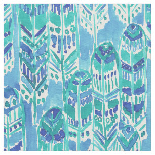 STAND HOHES Aqua Stammes- Boho Chic-Federn Stoff