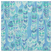 STAND HOHES Aqua Stammes- Boho Chic-Federn Stoff (Muster)