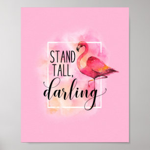 Stand-hohes süßes rosa Flamingo-Zitat-Plakat Poster
