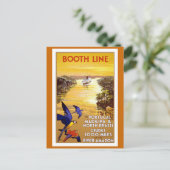 "Stand-Linie" Vintages Reise-Plakat Postkarte (Stehend Vorderseite)