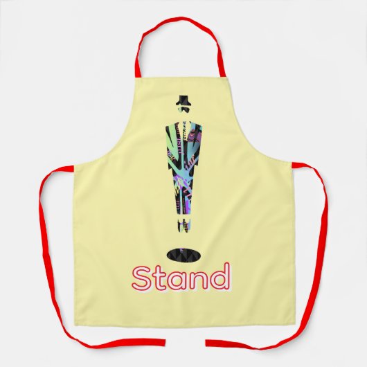 Stand-Logo Einsamer Mann Gelb Schürze (Vorderseite)