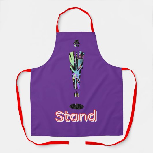 Stand-Logo Einsamer Mann Lila Schürze (Vorderseite)
