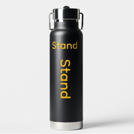 Stand-Logo Schwarz Trinkflasche (Vorderseite)