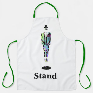 Stand Mann Grüne Gurte Weiße Küche Craft Chef Schürze