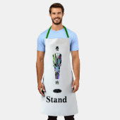 Stand Mann Grüne Gurte Weiße Küche Craft Chef Schürze (Getragen)