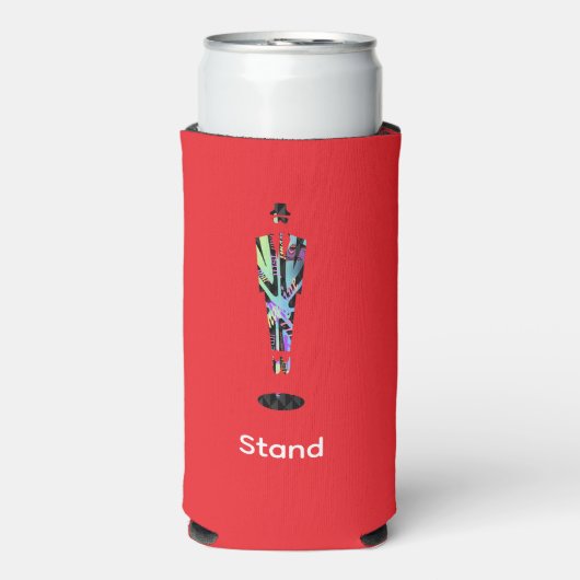 Stand Mann Rot Selters Dosenkühler (Seltzer Vorderseite)