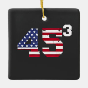 Stand mit 45 Pro Trump USA Flag 4. Juli Keramikornament