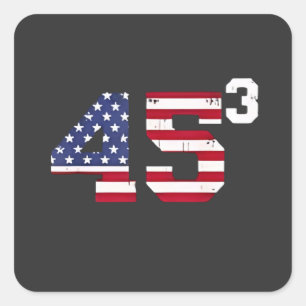 Stand mit 45 Pro Trump USA Flag 4. Juli Quadratischer Aufkleber