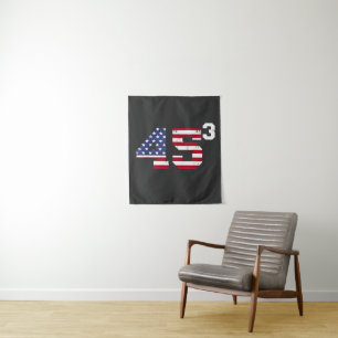 Stand mit 45 Pro Trump USA Flag 4. Juli Wandteppich