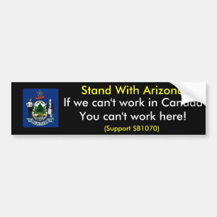 Stand mit Arizona-Autoaufkleber, Maine Autoaufkleber