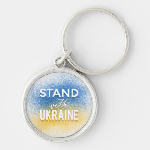 Stand mit dem Ukraine-Runden Schlüsselanhänger