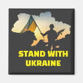 Stand mit der Ukraine auf der Karte Magnet (Vorne)