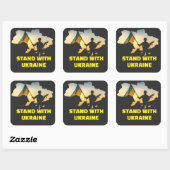 Stand mit der Ukraine auf der Karte Quadratischer Aufkleber (Blatt)