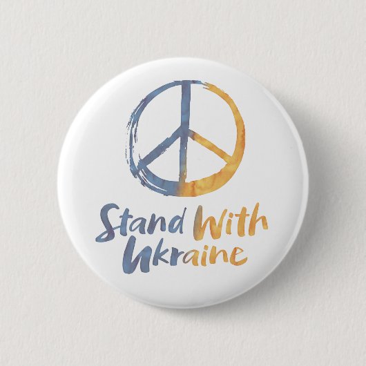 Stand mit der Ukraine - FRIEDENSsymbolische Staats Button (Vorderseite)