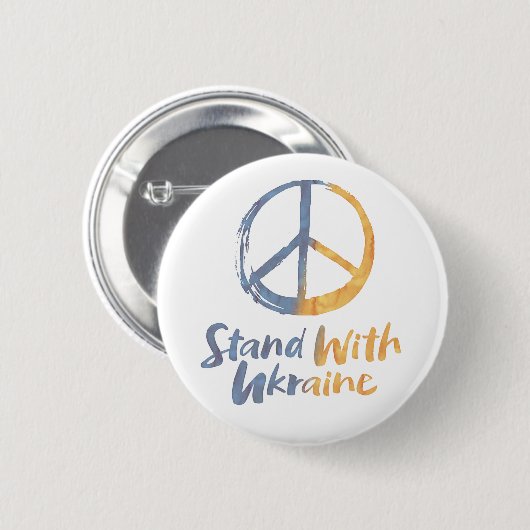 Stand mit der Ukraine - FRIEDENSsymbolische Staats Button (Vorne & Hinten)