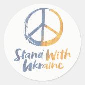 Stand mit der Ukraine - FRIEDENSsymbolische Staats Runder Aufkleber (Vorderseite)