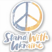 Stand mit der Ukraine - FRIEDENSymbol - Signatur d Aufkleber (Vorderseite)