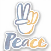 Stand mit der Ukraine - FRIEDENSymbol V-Signierfre Aufkleber (Vorderseite)