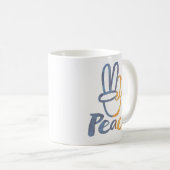 Stand mit der Ukraine - FRIEDENSymbol V-Signierfre Kaffeetasse (VorderseiteRechts)