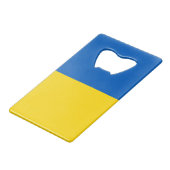 STAND MIT DER UKRAINE! KREDITKARTEN FLASCHENÖFFNER (Vorderseite Schrägansicht)