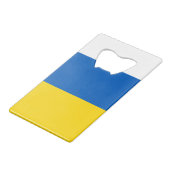 STAND MIT DER UKRAINE! KREDITKARTEN FLASCHENÖFFNER (Rückseite Schrägansicht)