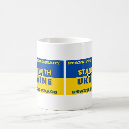 STAND MIT DER UKRAINE - NEIN ZUM KRIEG SAGEN KAFFEETASSE (Mittel)