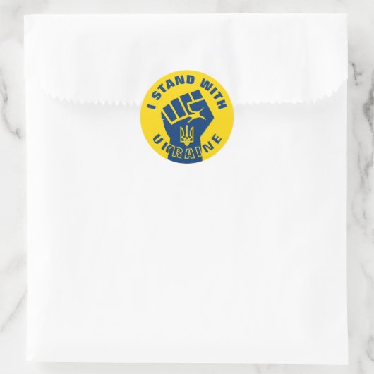STAND MIT DER UKRAINE Protest Faust Runder Aufkleber (Tasche)