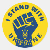 STAND MIT DER UKRAINE Protest Faust Runder Aufkleber (Vorderseite)