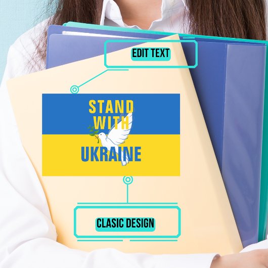 Stand mit der Ukraine Rechteckiger Aufkleber
