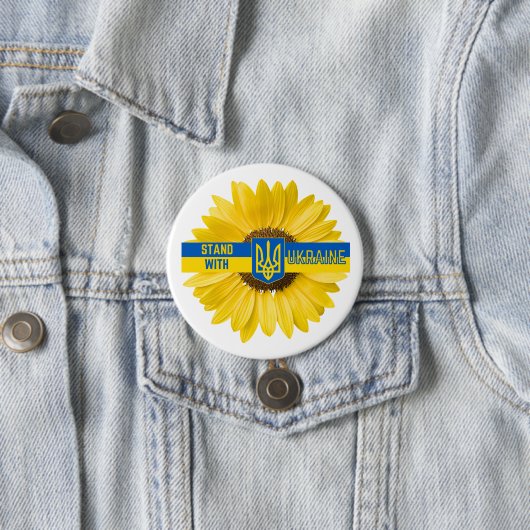 Stand mit der Ukraine Sonnenblumen Button (Beispiel)