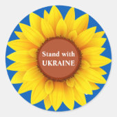 Stand mit der Ukraine Sonnenblumen Runder Aufkleber (Vorderseite)
