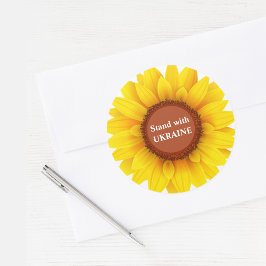 Stand mit der Ukraine Sonnenblumen Runder Aufkleber