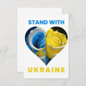 Stand mit der Ukraine, Ukraine Herzenflagge, Ukrai Dankeskarte (Vorne/Hinten)
