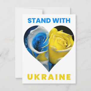 Stand mit der Ukraine, Ukraine Herzenflagge, Ukrai Feiertagskarte
