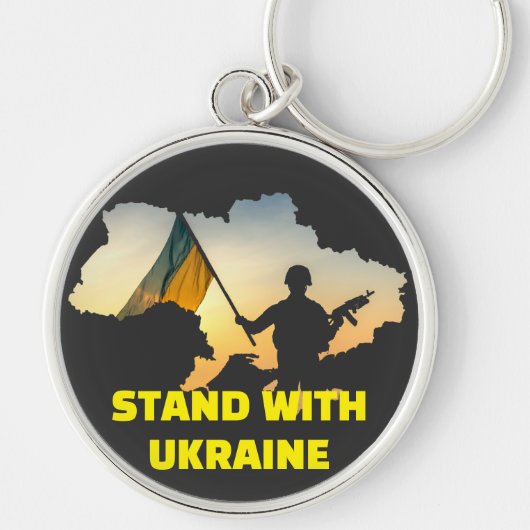 Stand mit der Ukraine - Unterstützung und Solidari Schlüsselanhänger (Vorne)