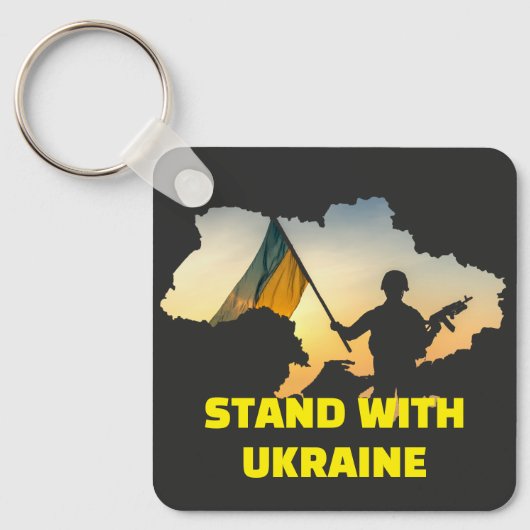 Stand mit der Ukraine - Unterstützung und Solidari Schlüsselanhänger (Vorderseite)