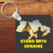 Stand mit der Ukraine - Unterstützung und Solidari Schlüsselanhänger (Vorderseite)