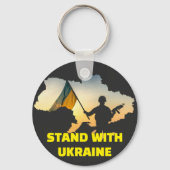 Stand mit der Ukraine - Unterstützung und Solidari Schlüsselanhänger (Vorderseite)