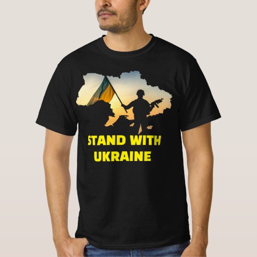 Stand mit der Ukraine - Unterstützung und Solidari T-Shirt (Vorderseite)