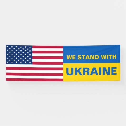 Stand mit der Ukraine USA - amerikanische Fahne So Banner (Horizontal)
