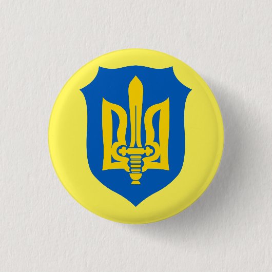 Stand mit der Ukraine | Wappen-Taste Button (Vorderseite)