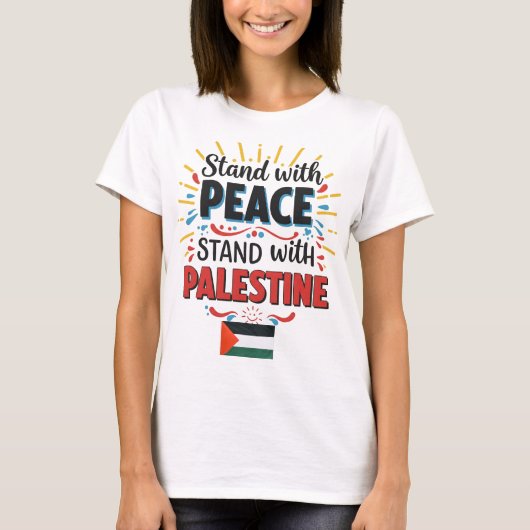 Stand mit Frieden mit Palästina T-Shirt (Vorderseite)