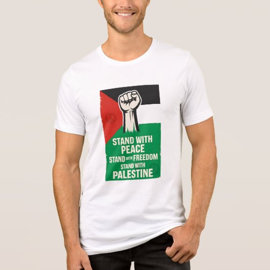 Stand mit Frieden mit Palästina Tri-Blend Shirt (Vorderseite)
